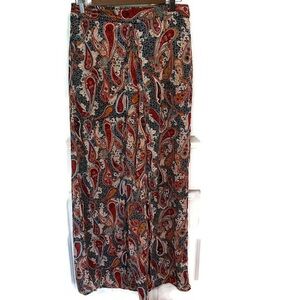 Truth NYC Womens Sz Large Printed Wide Leg Palazzo Pant Paisley Print High Rise